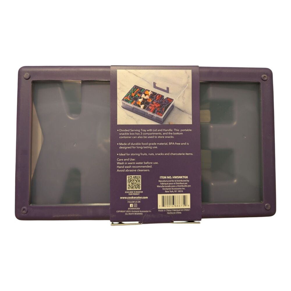 CWC Halloween EEK Snackle Box Cook With Color PURPLE NEW BENTO - Picture 2 of 2